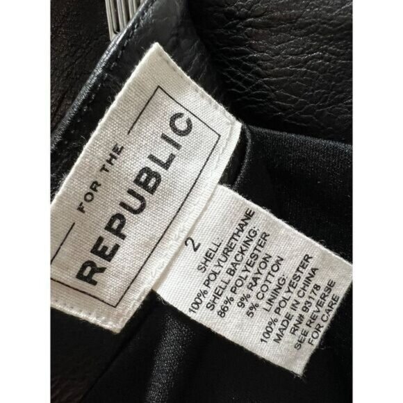 For the Republic Faux-Leather Embroidered Skirt Size 2 - Picture 7 of 7